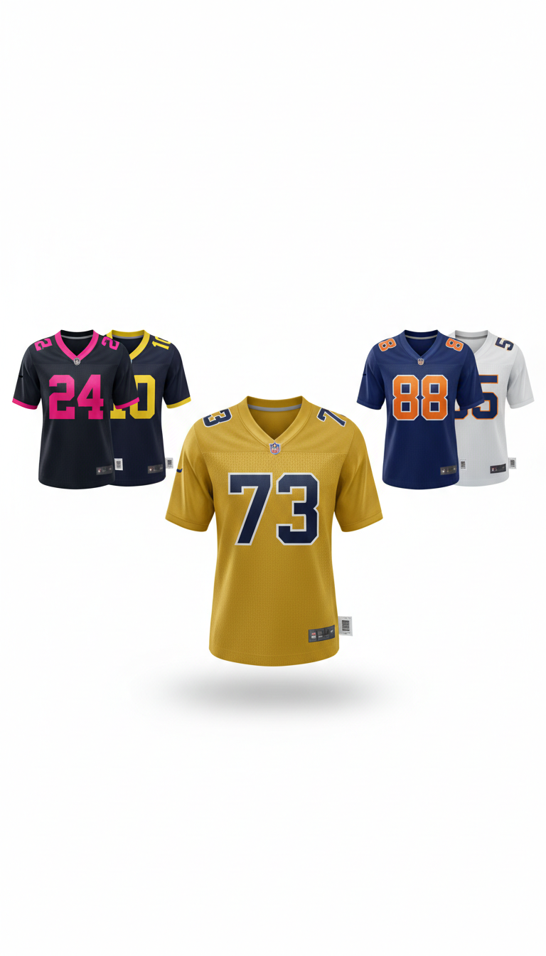 Highlight Gold Numbered Sports Jersey
