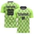 Custom Neon Green Black Third Sublimation Soccer Uniform Jersey