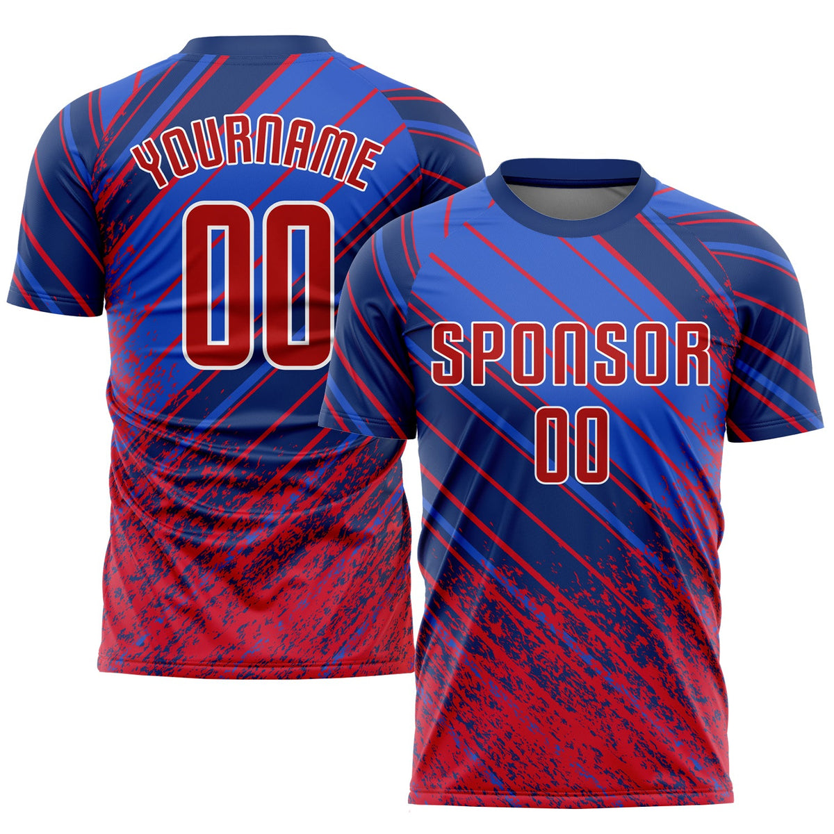 Custom Royal Red-White Sublimation Soccer Uniform Jersey
