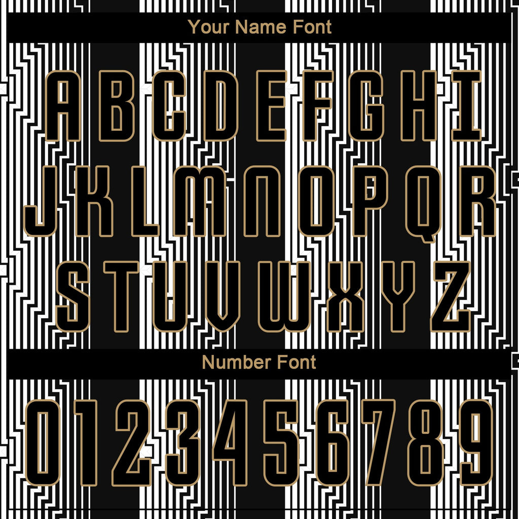 Custom Black Black-Old Gold Sublimation Soccer Uniform Jersey