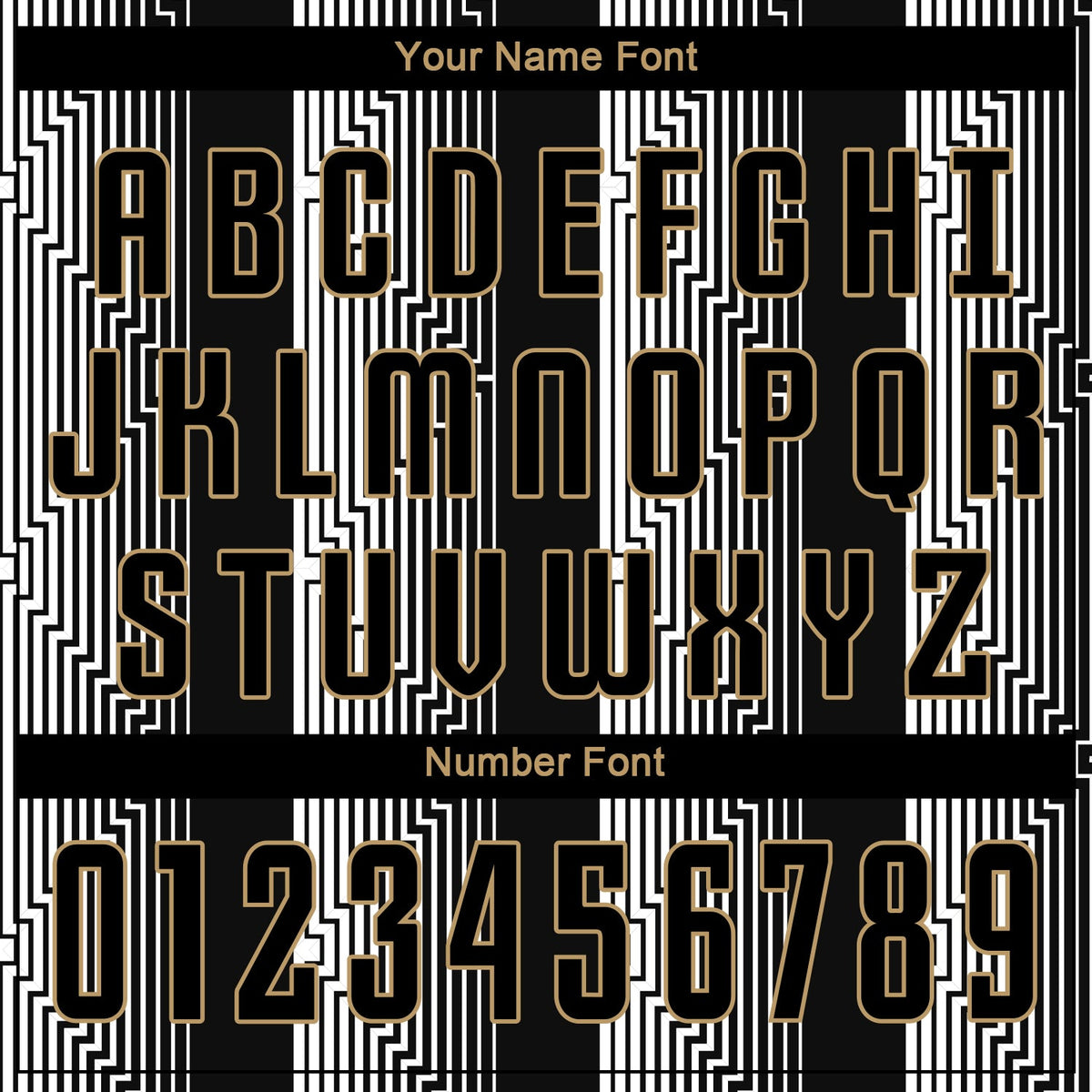 Custom Black Black-Old Gold Sublimation Soccer Uniform Jersey