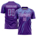 Custom Purple Light Blue-Pink Sublimation Soccer Uniform Jersey