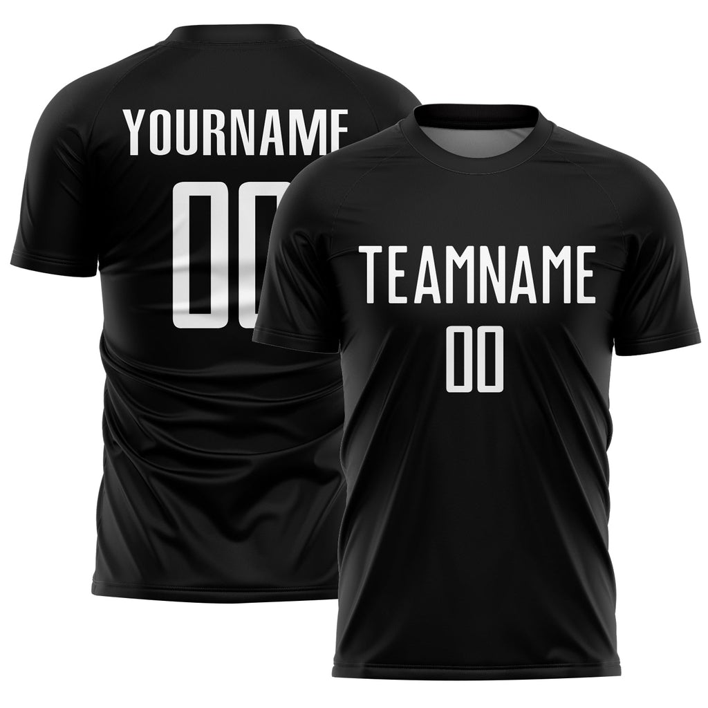 Custom Black White Sublimation Soccer Uniform Jersey