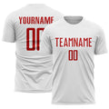 Custom White Red Sublimation Soccer Uniform Jersey